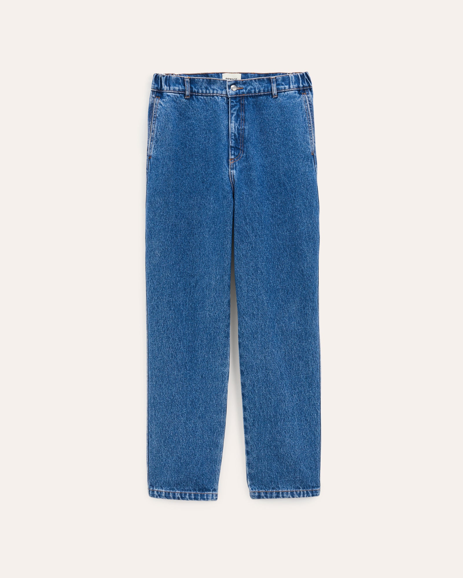 Calder Denim light, jean en coton biologique NOYOCO, packshot ss26 studio