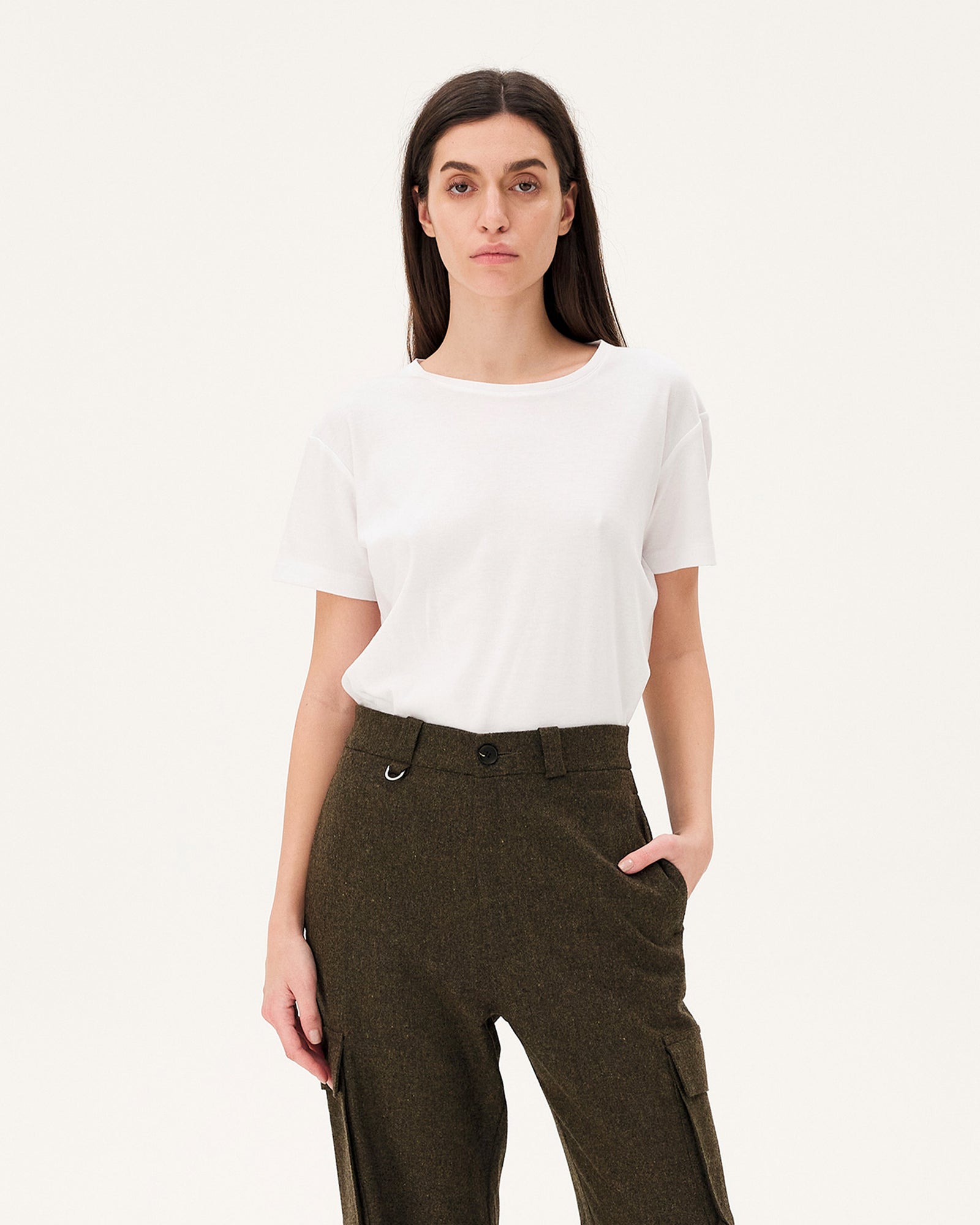 Faro White, t-shirt en lyocell et coton biologique NOYOCO, femme