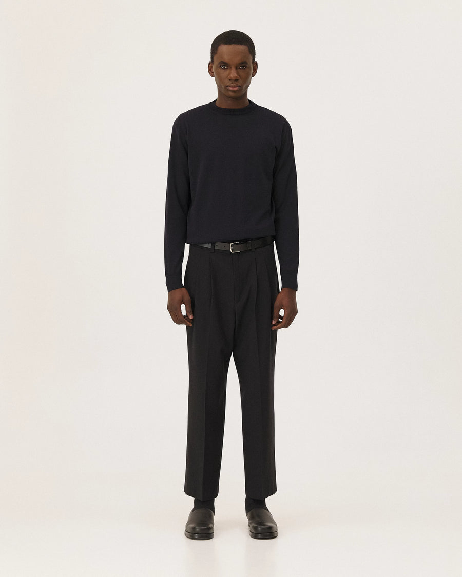 Tunis Navy sweater, AW26 menswear studio look