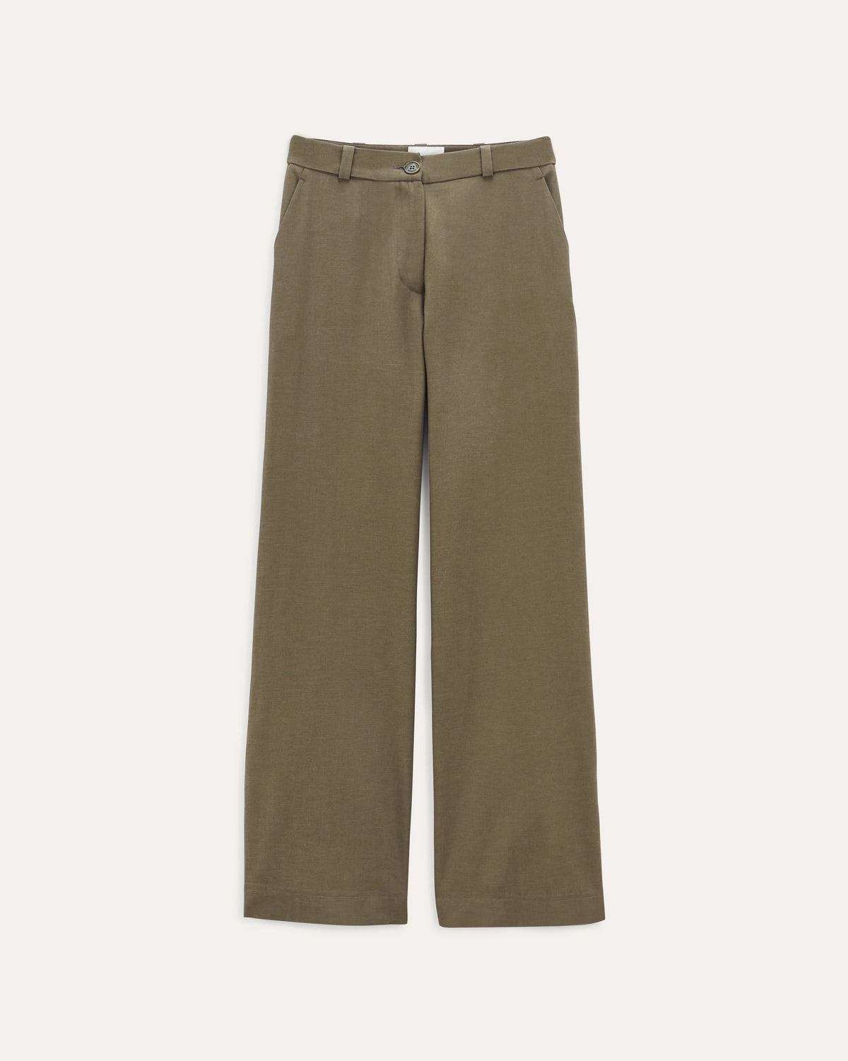 Gilia Khaki brown, pantalon en lyocell et coton NOYOCO, packshot ss26 studio