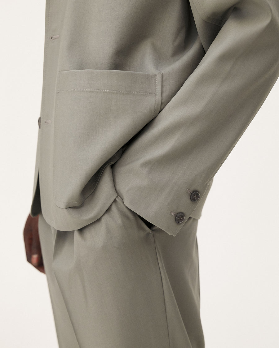 Nairo Eucalyptus jacket, SS26 studio detail view