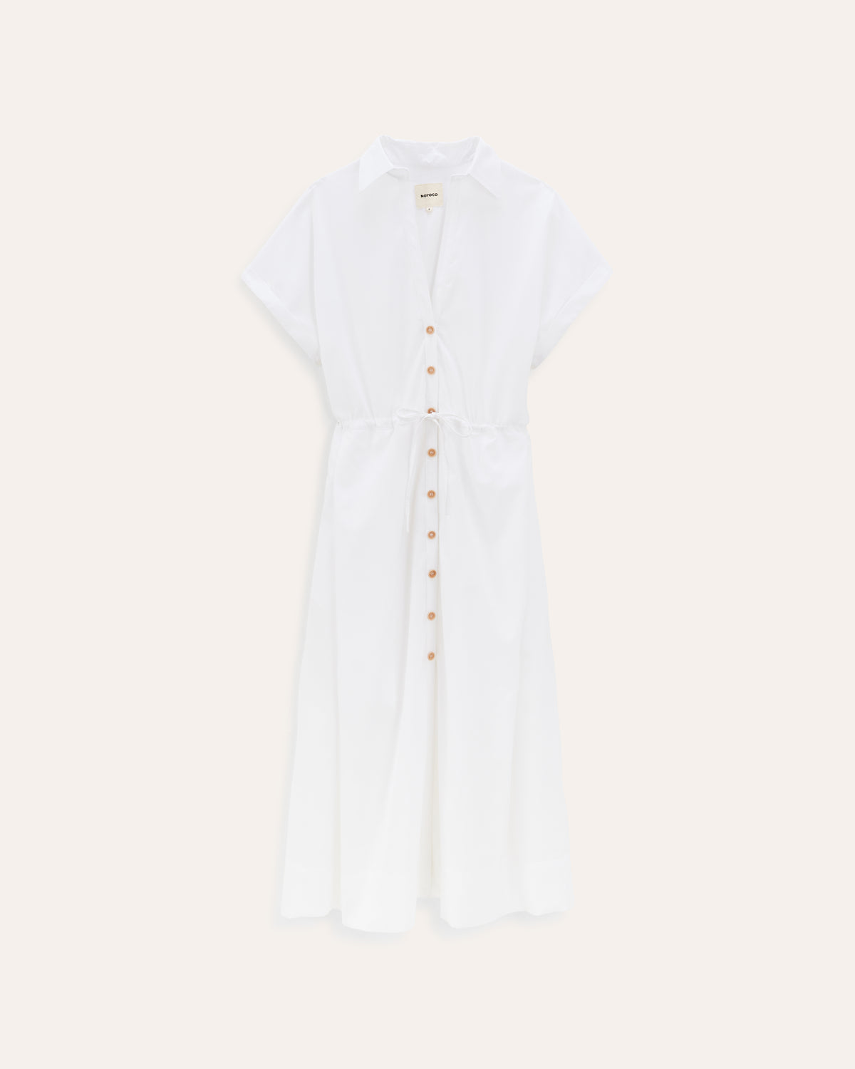 Bryne White, robe en lyocell et coton NOYOCO, packshot ss26 studio