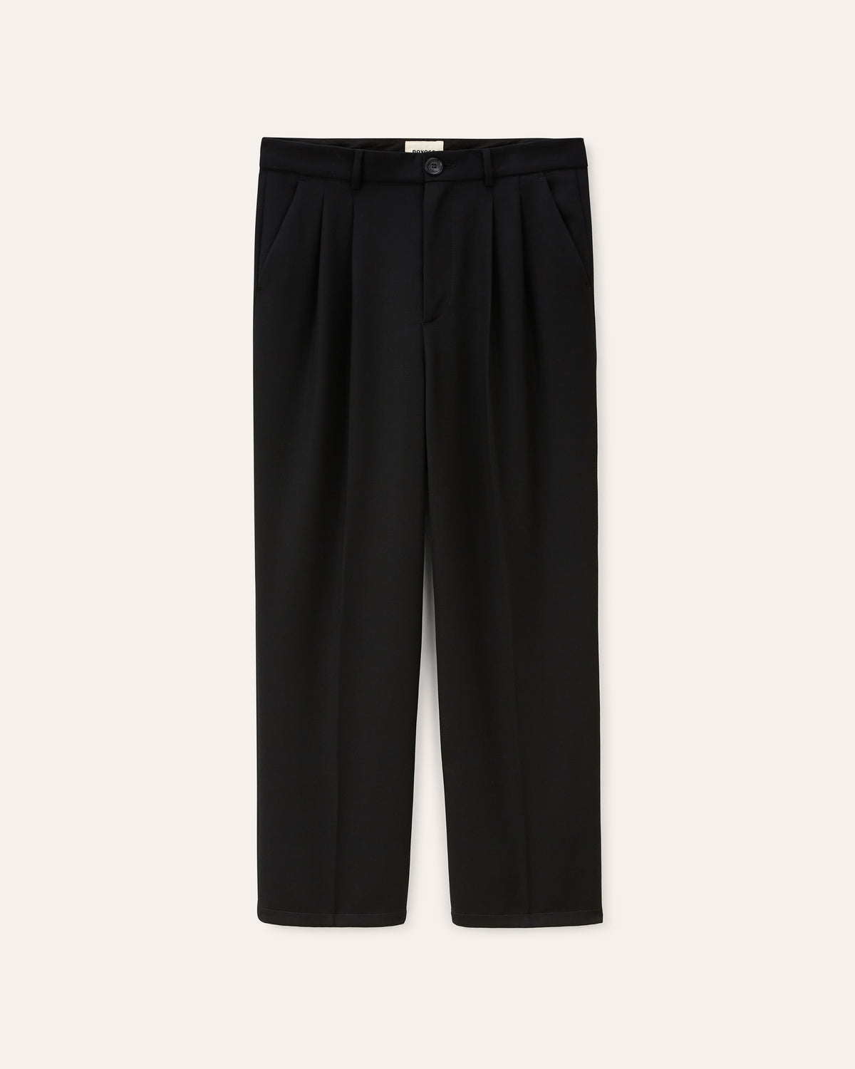 Clyde Black, pantalon en laine vierge upcyclée NOYOCO, packshot ss26 studio