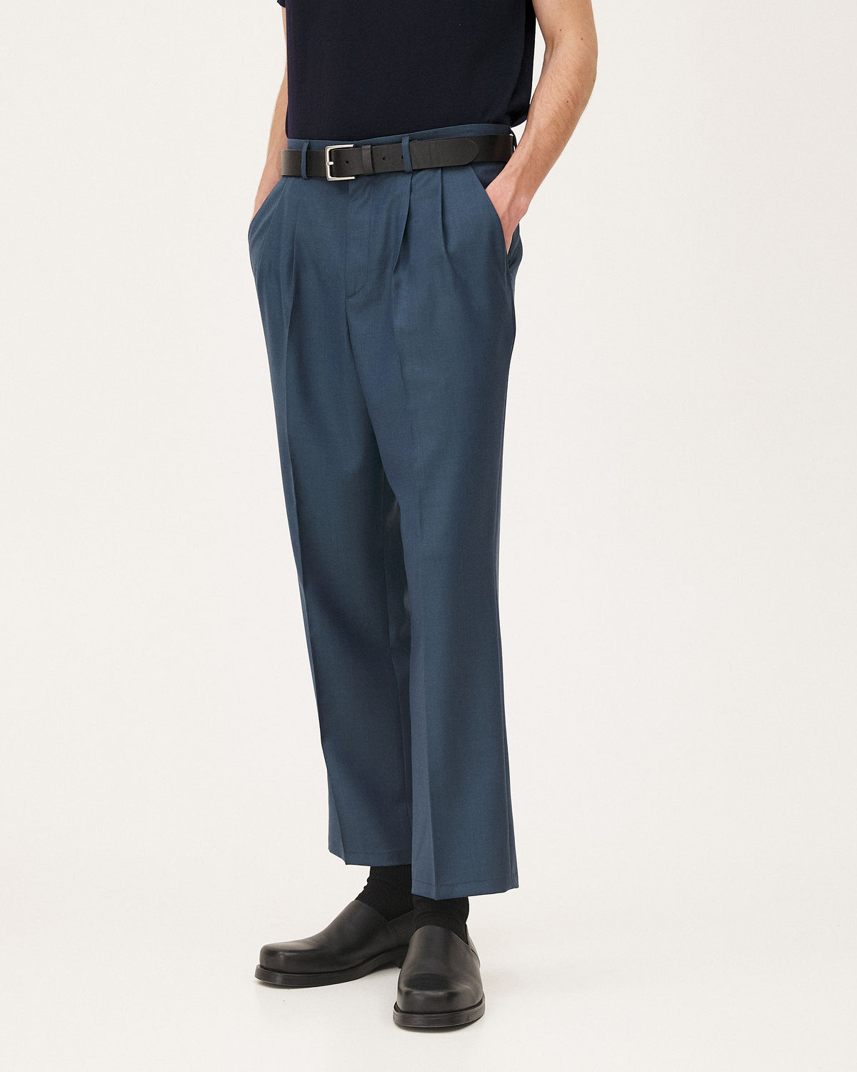 Clyde Deep Lagoon pants, SS26 studio detail view
