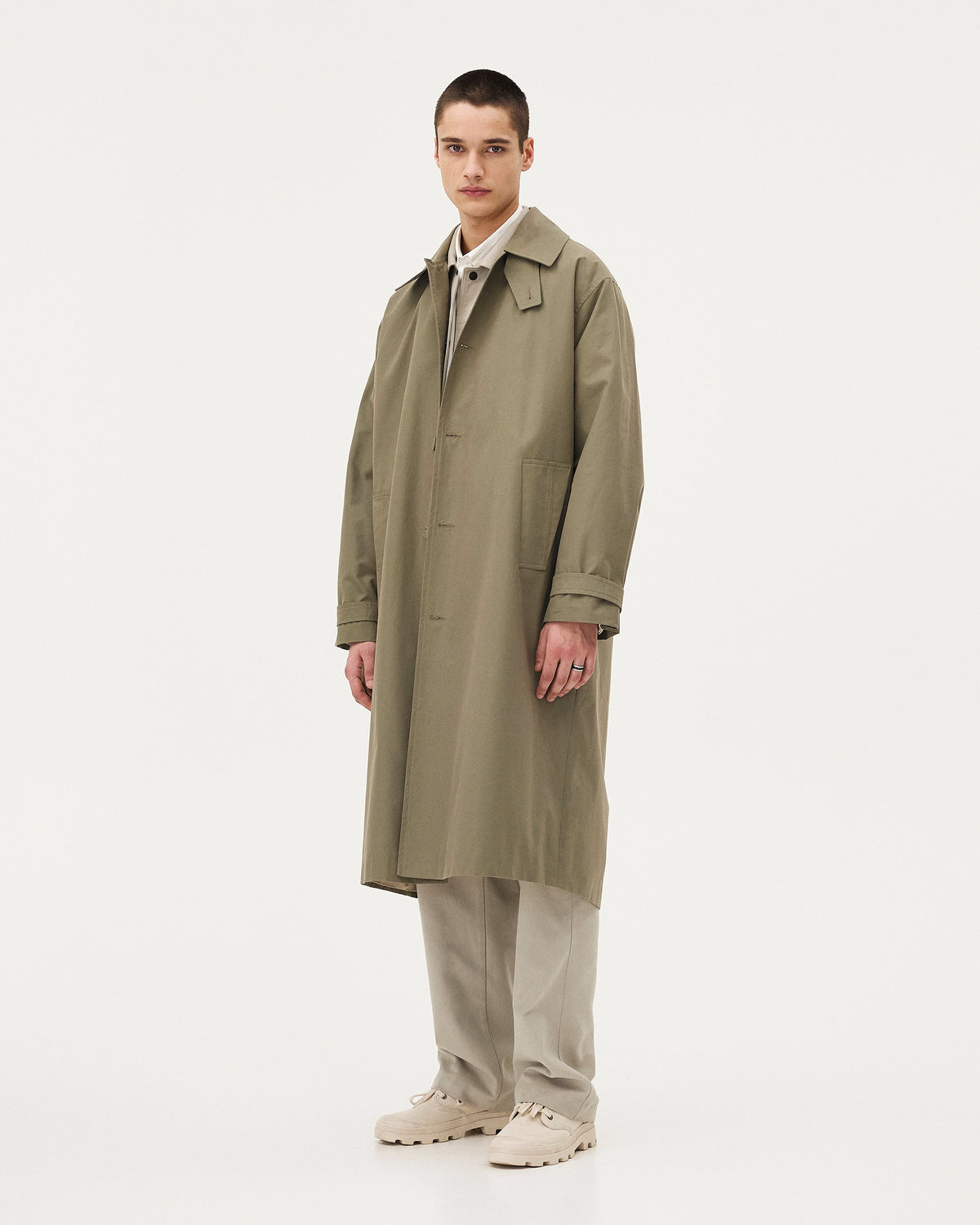 Osby Green, manteau en coton biologique NOYOCO, homme AW25 studio