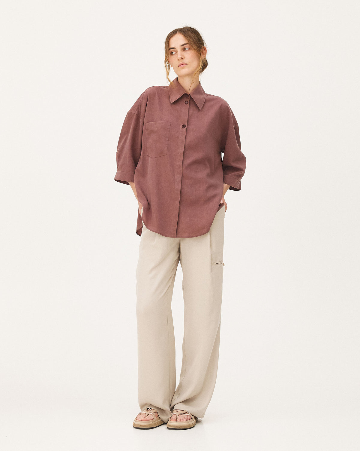 Icona Sand, pantalon en lyocell NOYOCO, femme ss26 studio