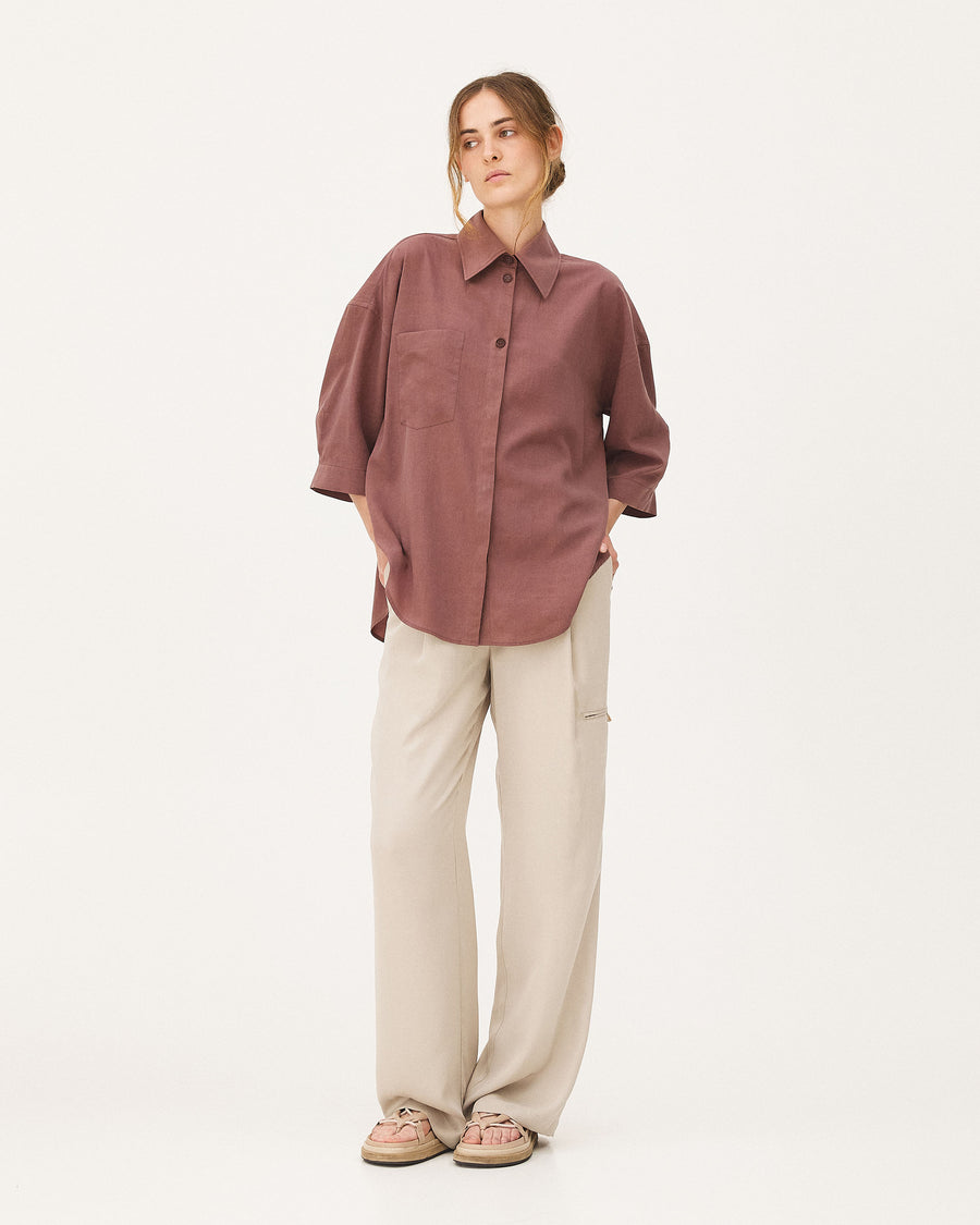 Icona Sand, pantalon en lyocell NOYOCO, femme ss26 studio