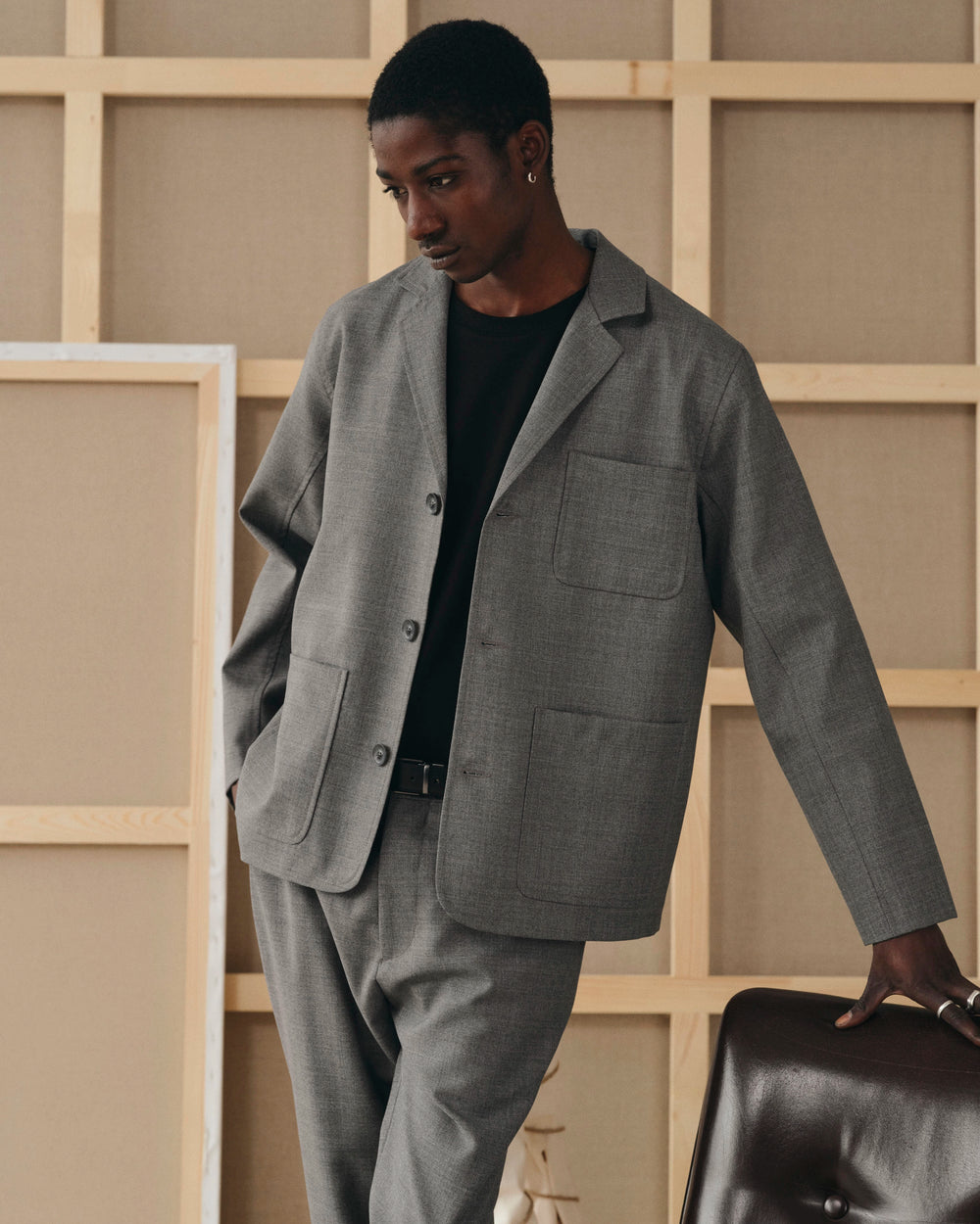 Nairo Steel grey, veste en laine vierge NOYOCO, homme SS26