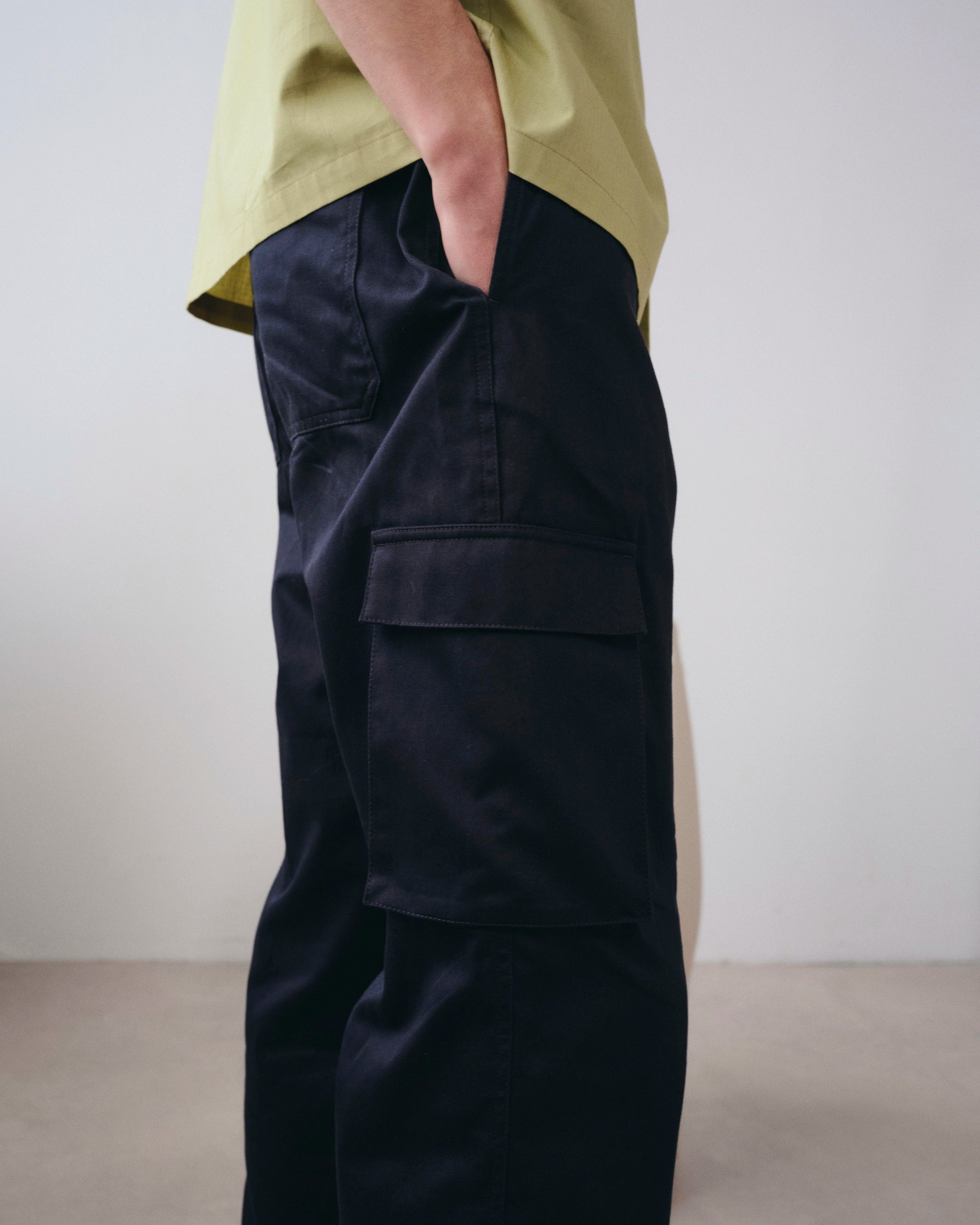 Cargo Navy, pantalon en coton biologique NOYOCO, homme SS26