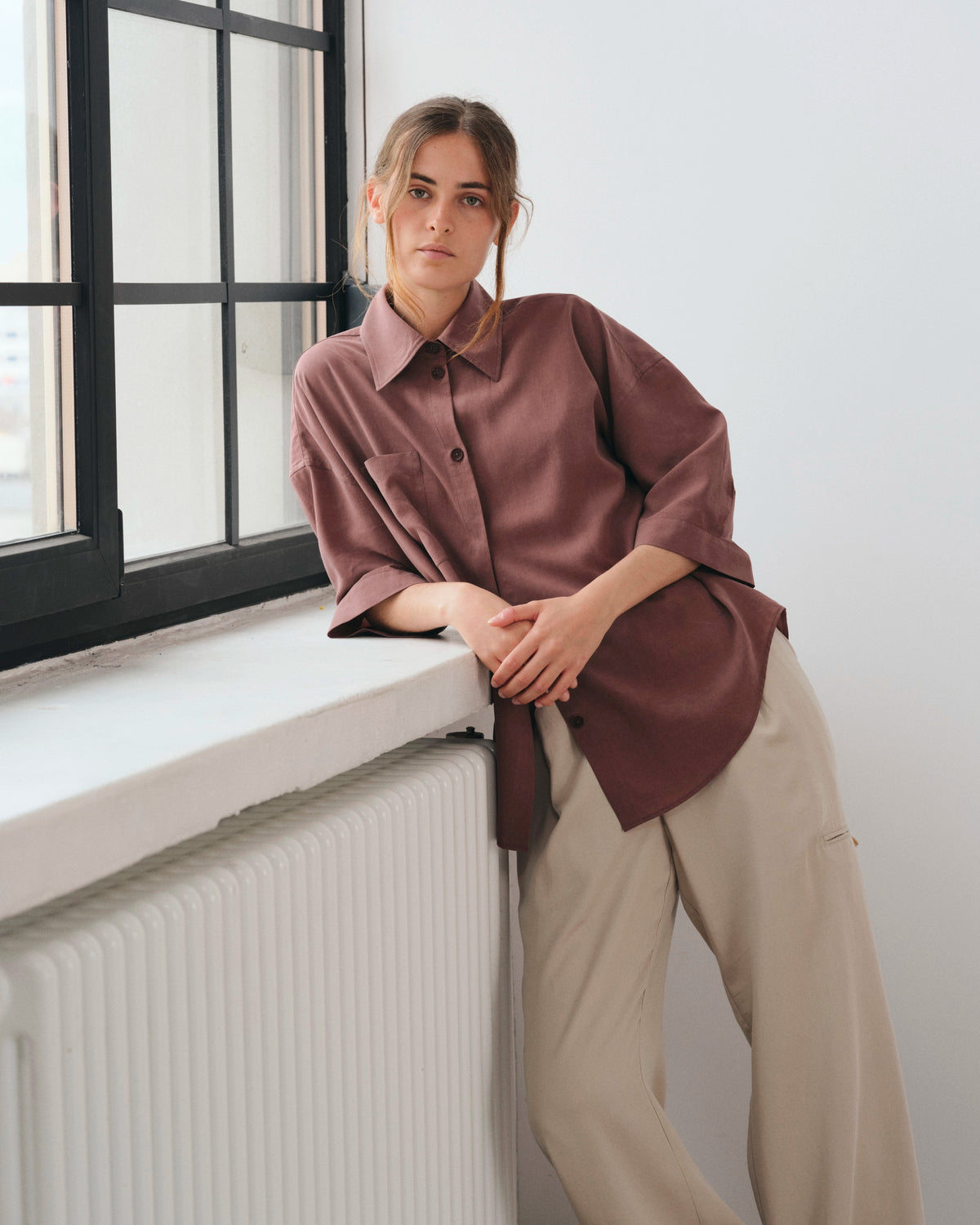 Ameer Brown, chemise en lyocell NOYOCO, femme SS26