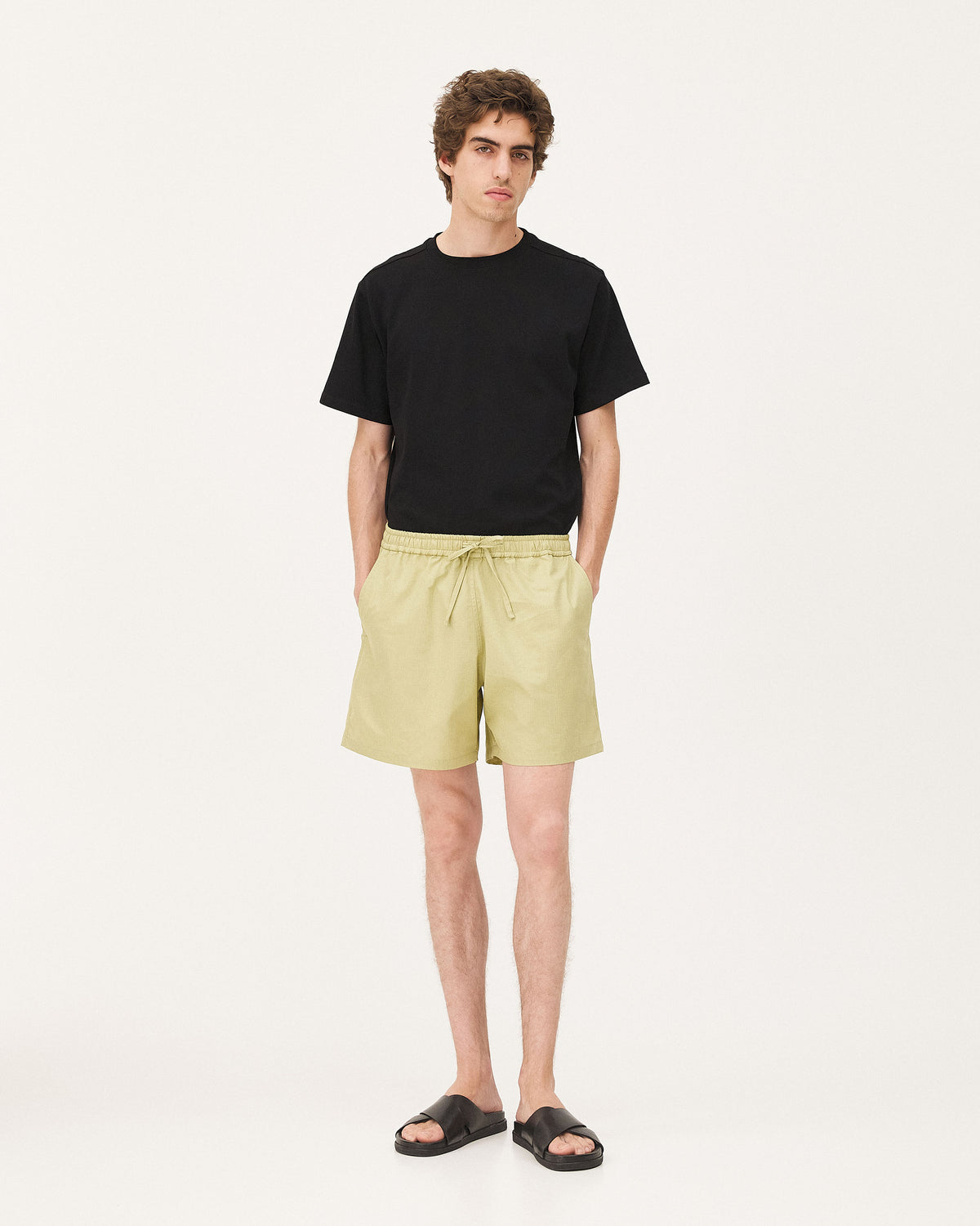 Malibu Pistachio, short en coton upcyclé NOYOCO, homme ss26 studio