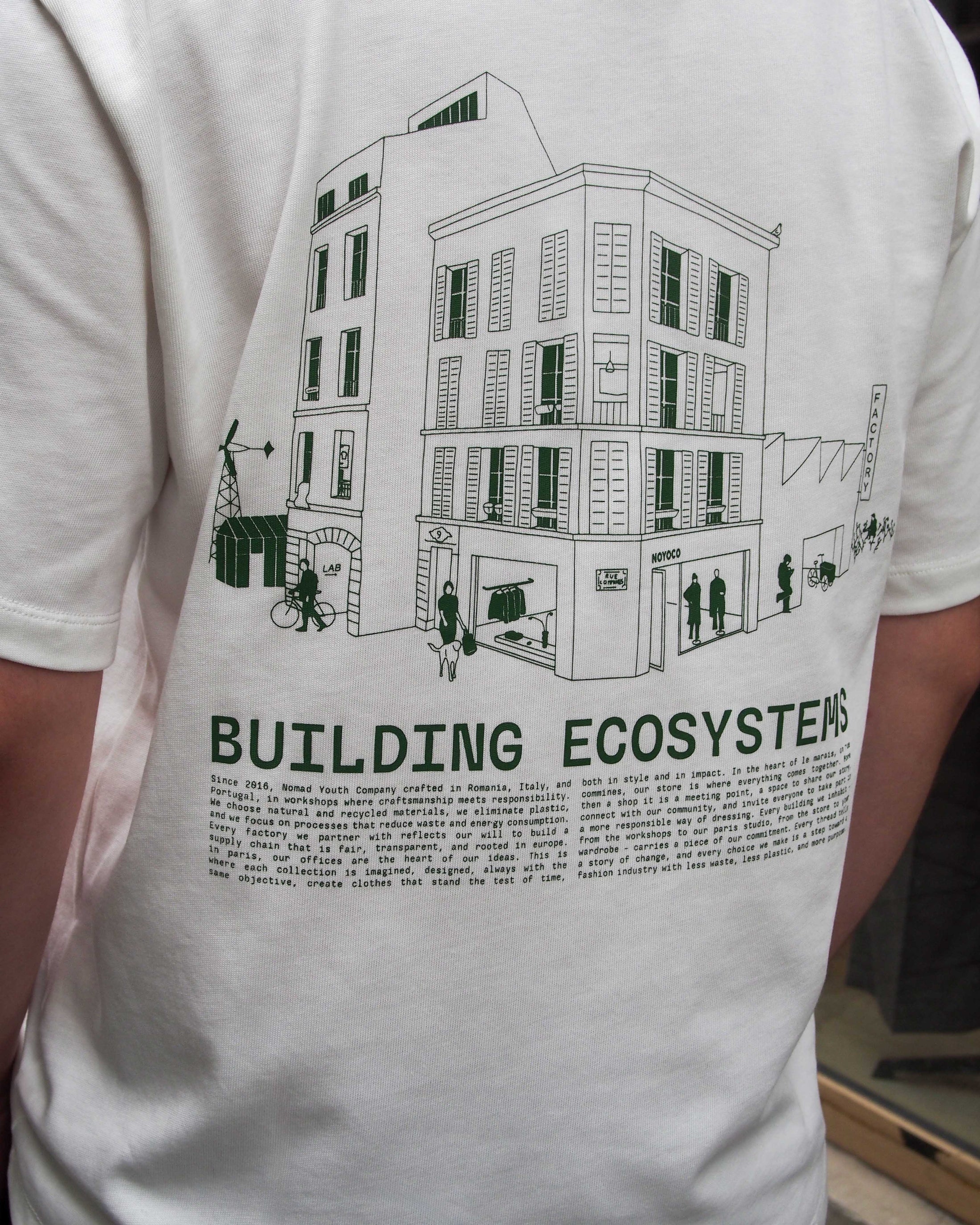 Gumi Building Ecosystems t-shirt, detail view