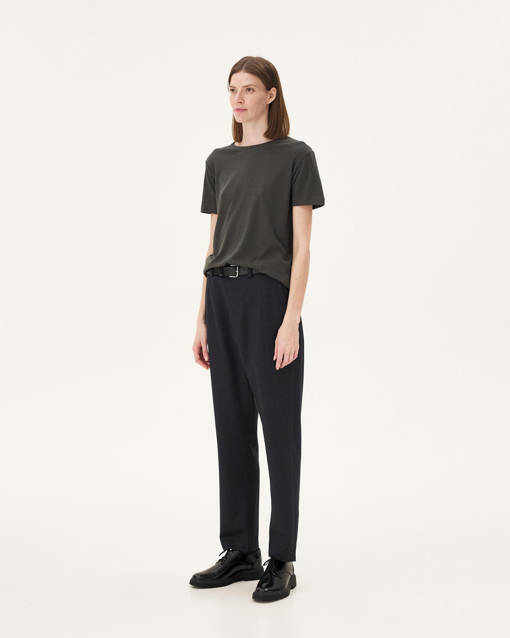 Faro Anthracite, t-shirt en lyocell et coton biologique NOYOCO, femme ss24