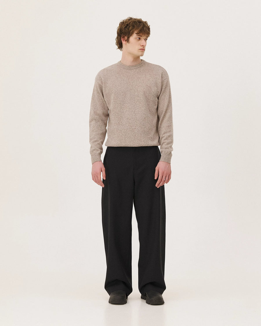 Malmo Beige Marl sweater, AW26 menswear studio look