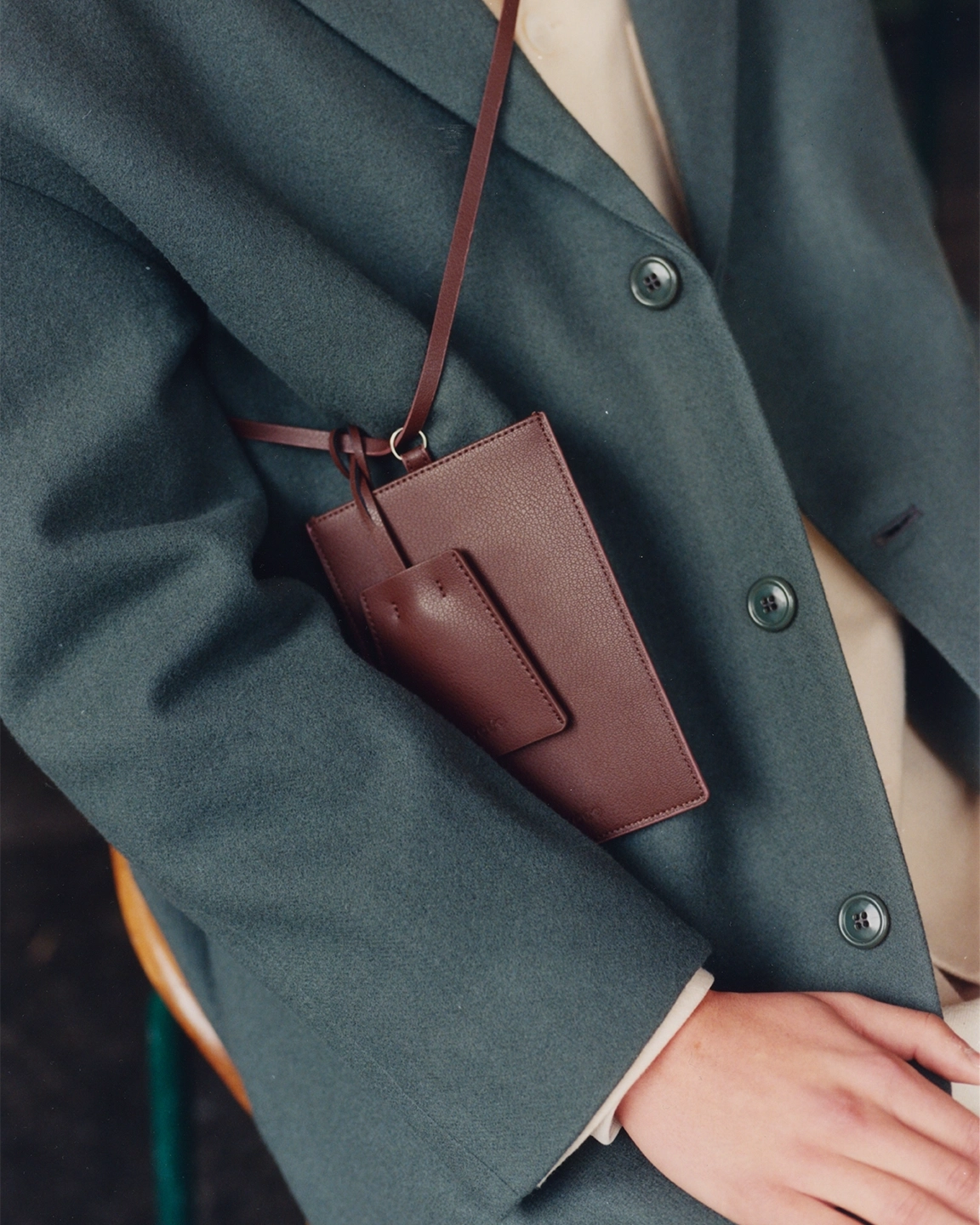 Brown passport holder