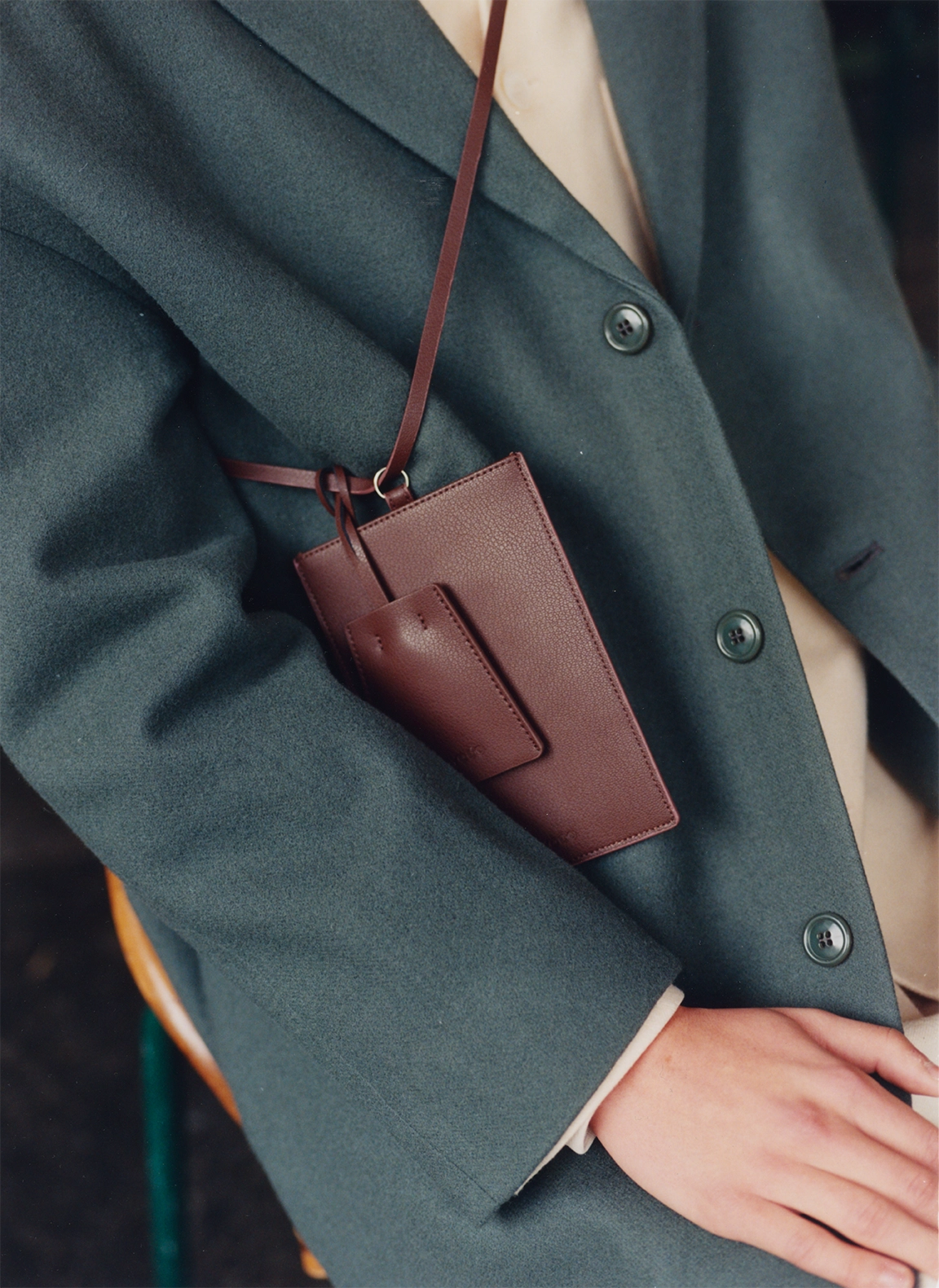 Porte-clefs Marron - détail matière