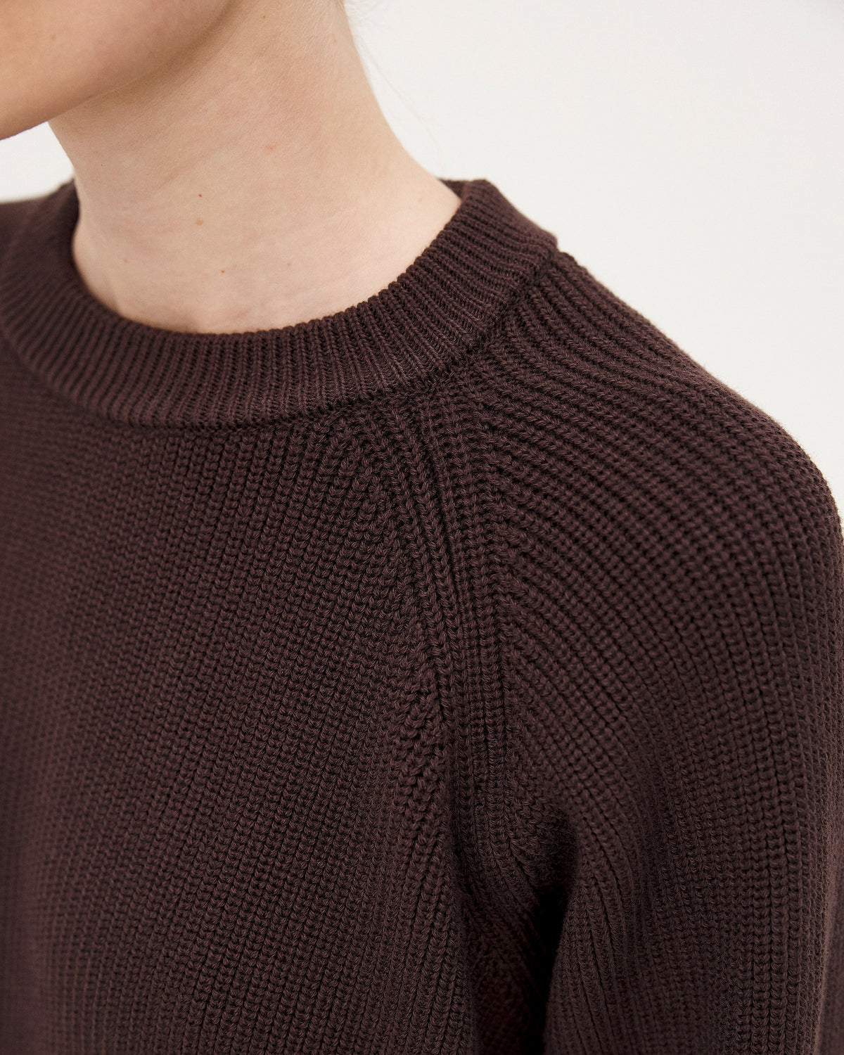 Oslo Brown sweater, AW25 studio detail view