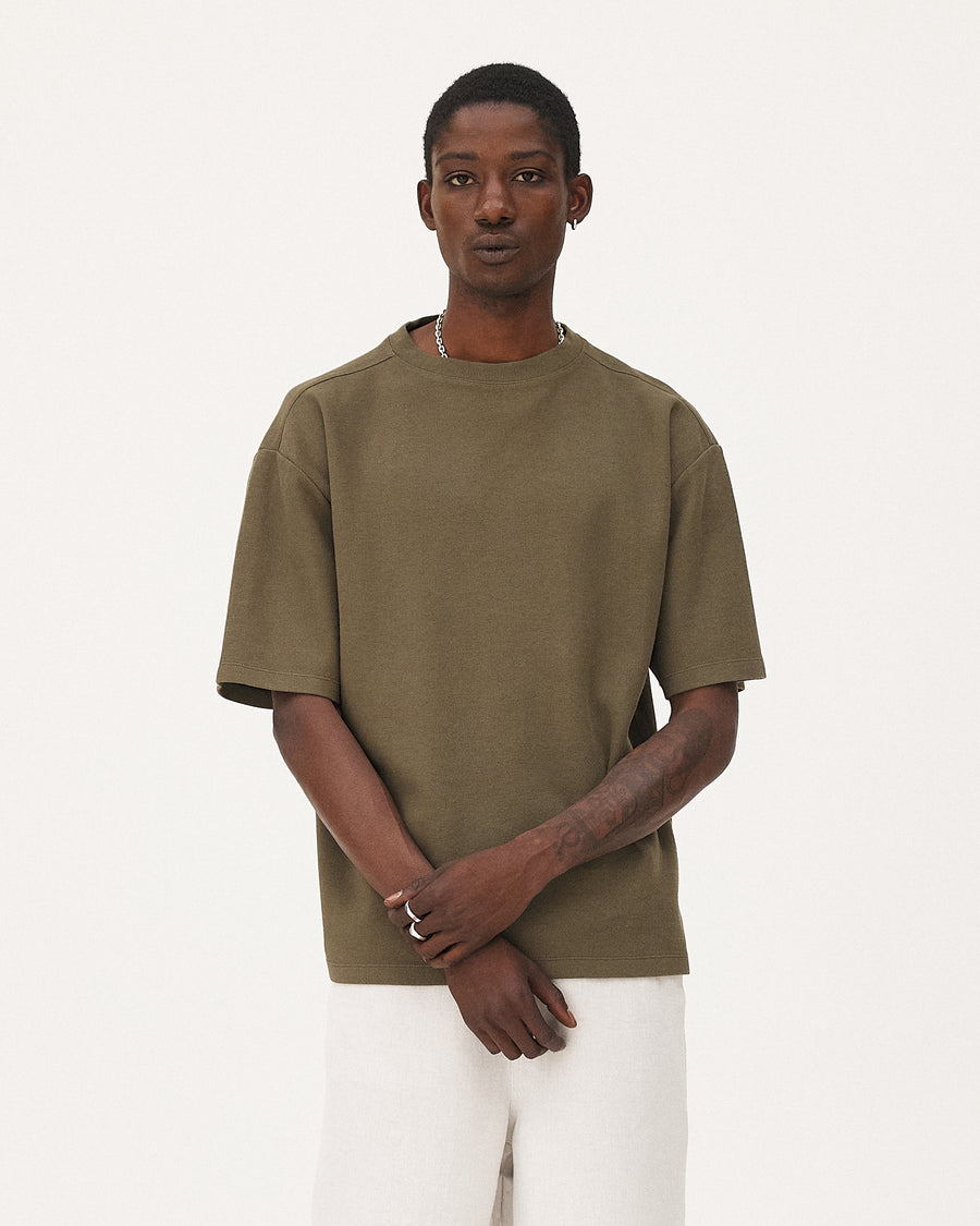 Tangier Khaki t-shirt, SS26 menswear studio look