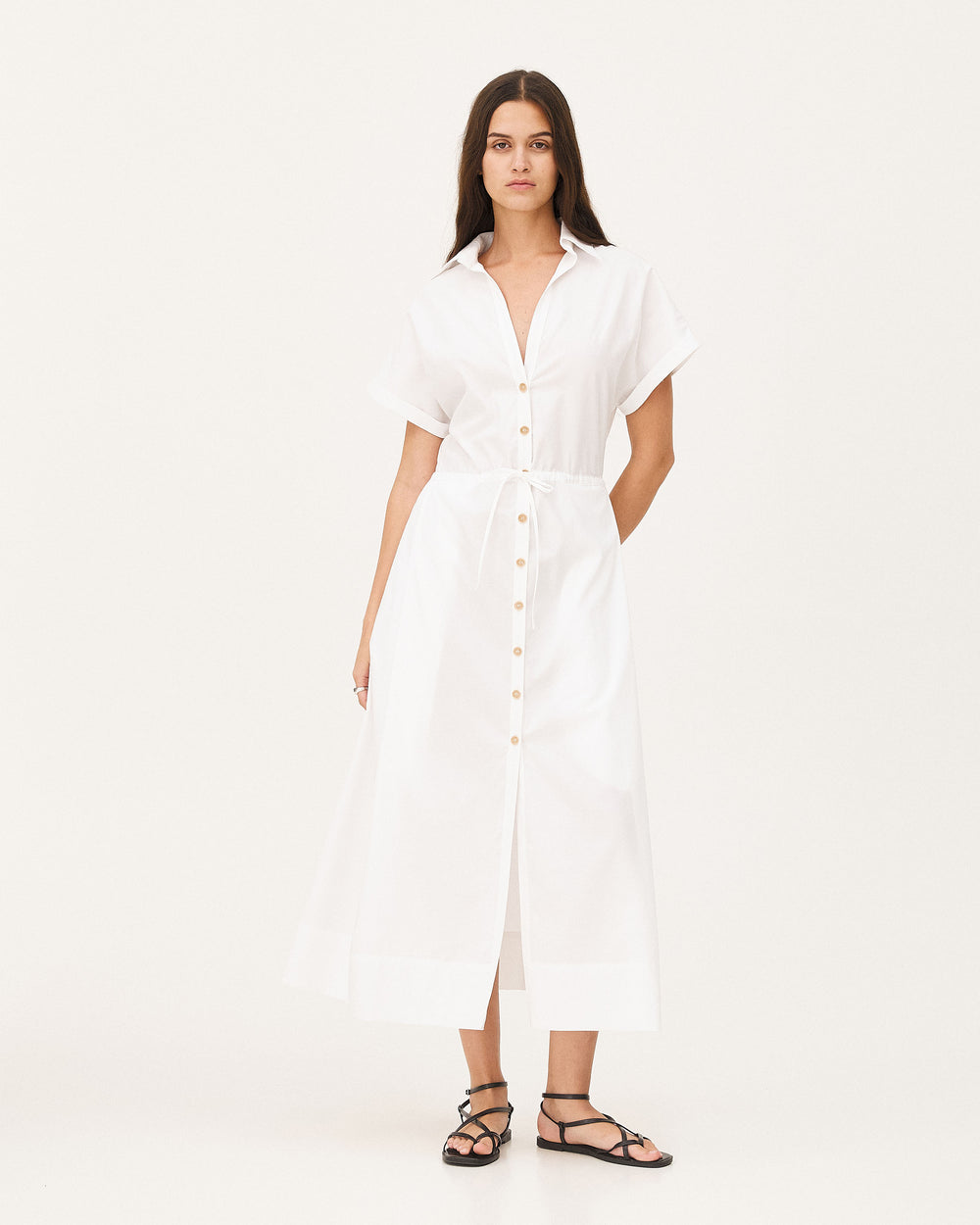 Bryne White, robe en lyocell et coton NOYOCO, femme ss26 studio