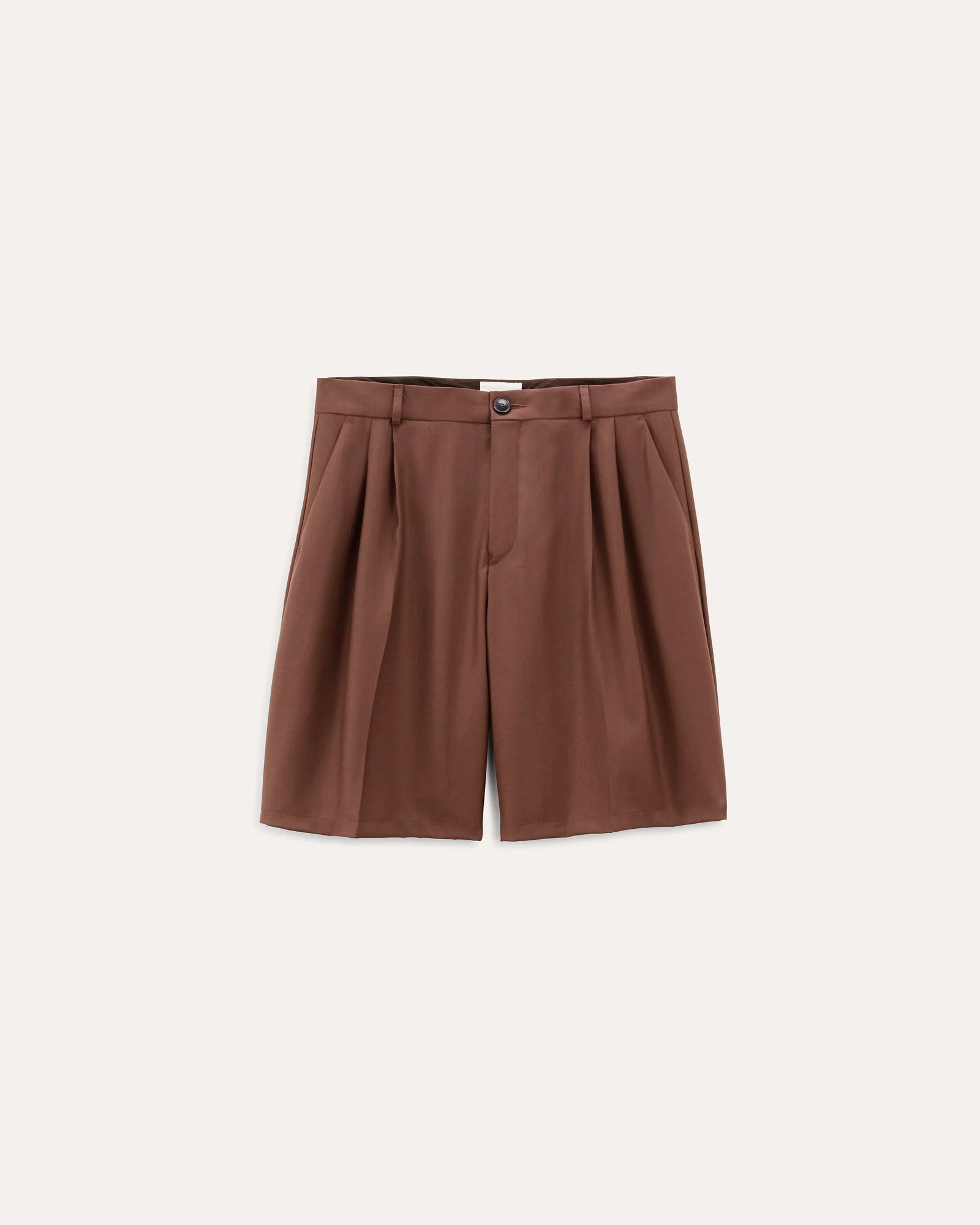Como Mocha, short en laine vierge NOYOCO, packshot ss26 studio