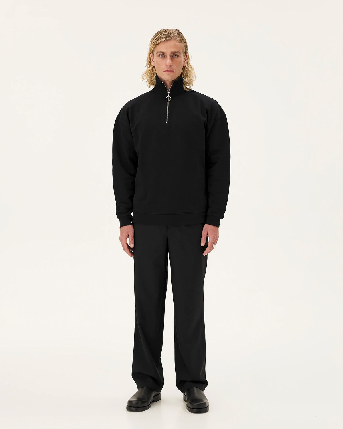 Omaha Black, sweatshirt en coton biologique NOYOCO, homme aw24