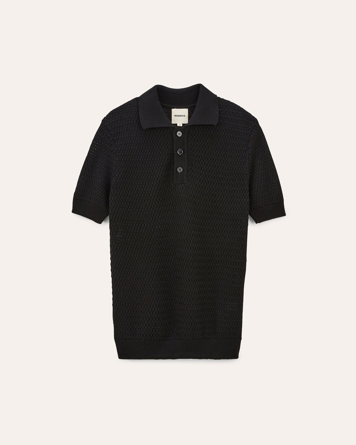 Haring Black, polo en coton biologique NOYOCO, packshot ss26 studio