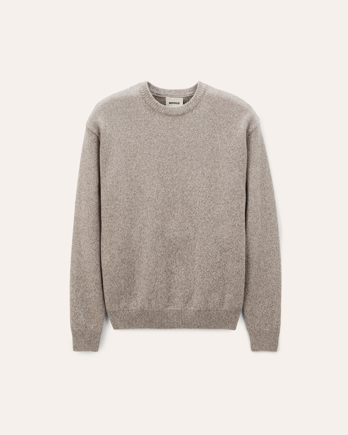 Malmo Beige Mouliné, pull en laine mérinos NOYOCO, packshot AW26 studio