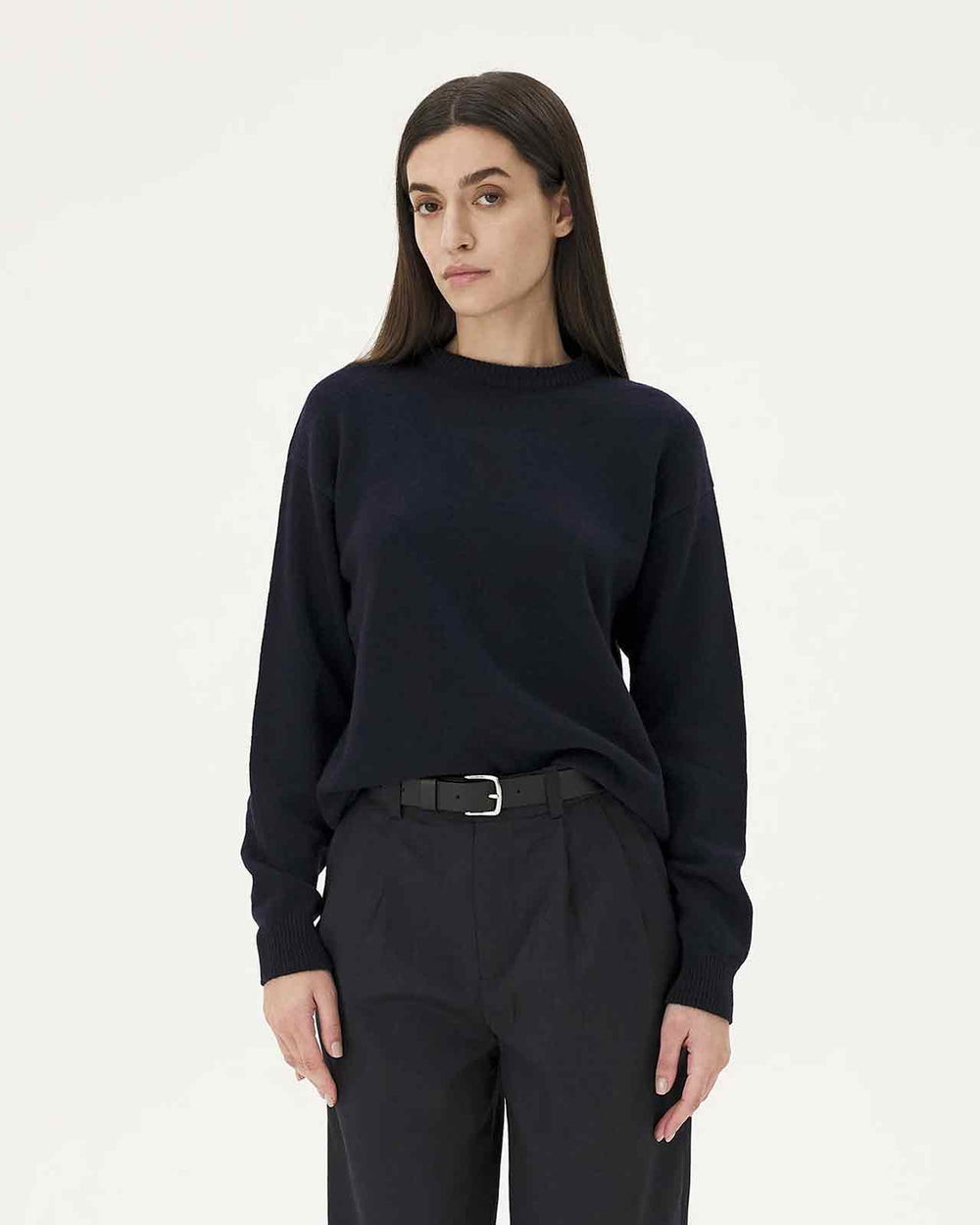 Malmo Navy, pull en laine mérinos NOYOCO, femme aw24
