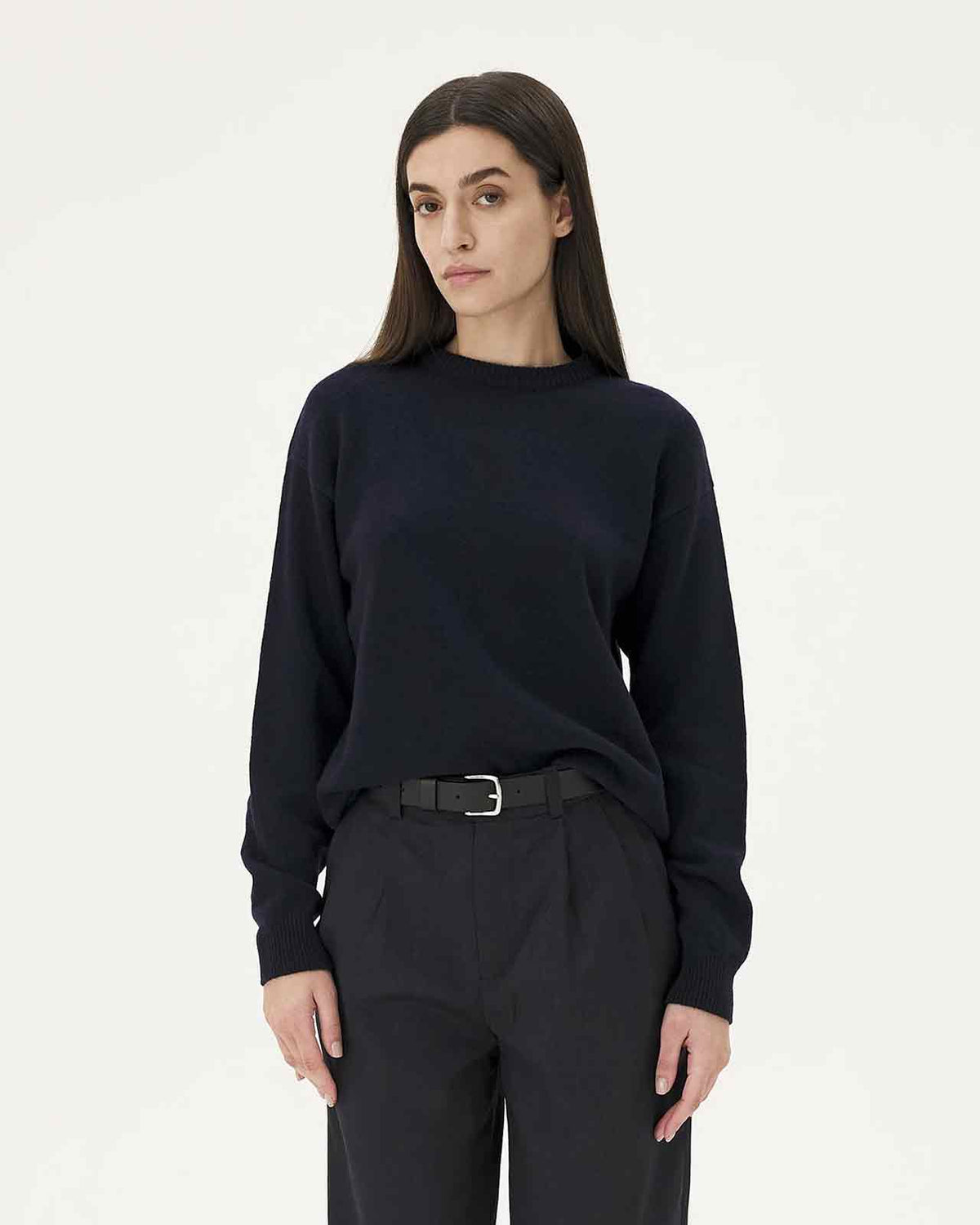 Malmo Navy, pull en laine mérinos NOYOCO, femme aw24