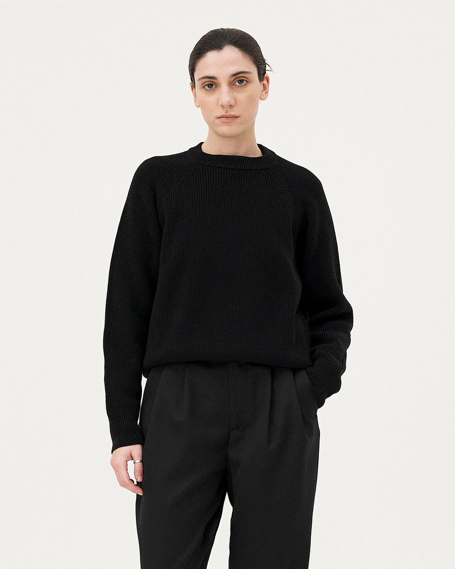 Oslo Black sweater, AW25 womenswear look