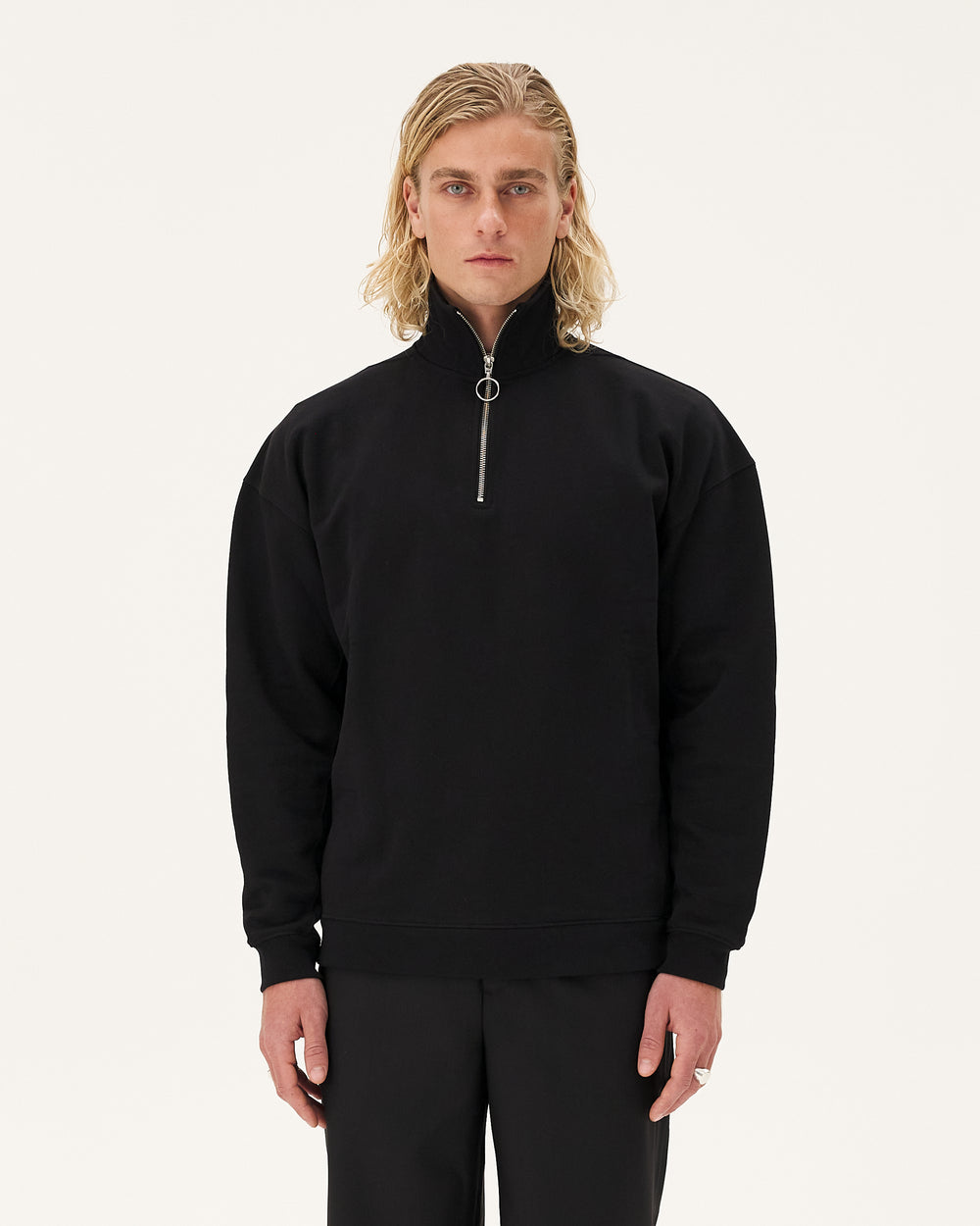 Omaha Black, sweatshirt en coton biologique NOYOCO, homme aw24