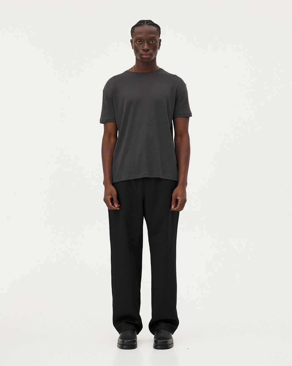 Faro Anthracite, t-shirt en lyocell et coton biologique NOYOCO, homme ss25 studio