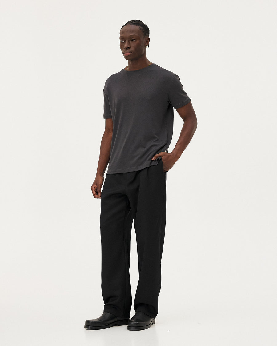Faro Anthracite, t-shirt en lyocell et coton biologique NOYOCO, homme ss25 studio