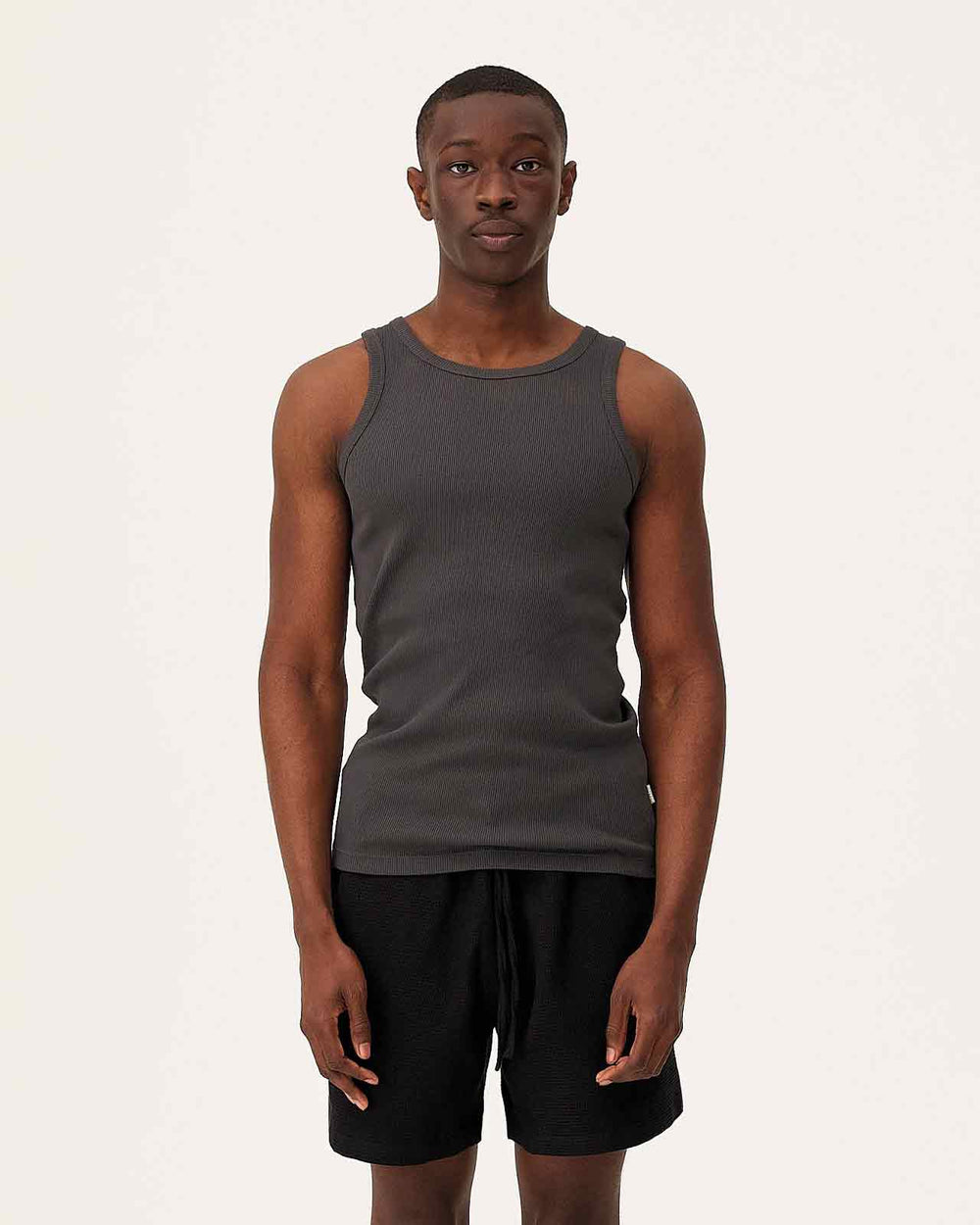 Leo Anthracite, débardeur en coton biologique NOYOCO, homme
