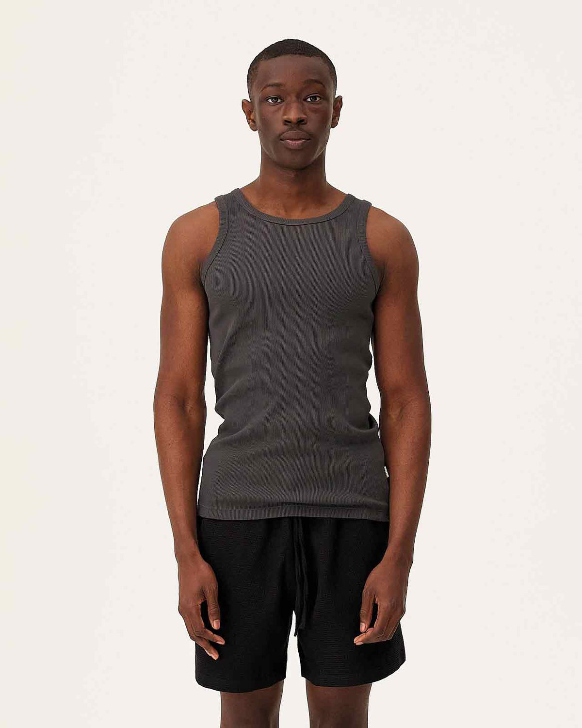 Leo Anthracite, débardeur en coton biologique NOYOCO, homme