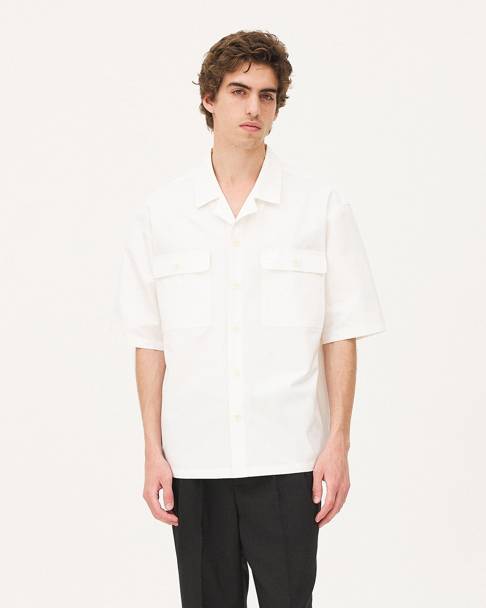 Borneo White, chemise en coton biologique NOYOCO, homme ss26 studio