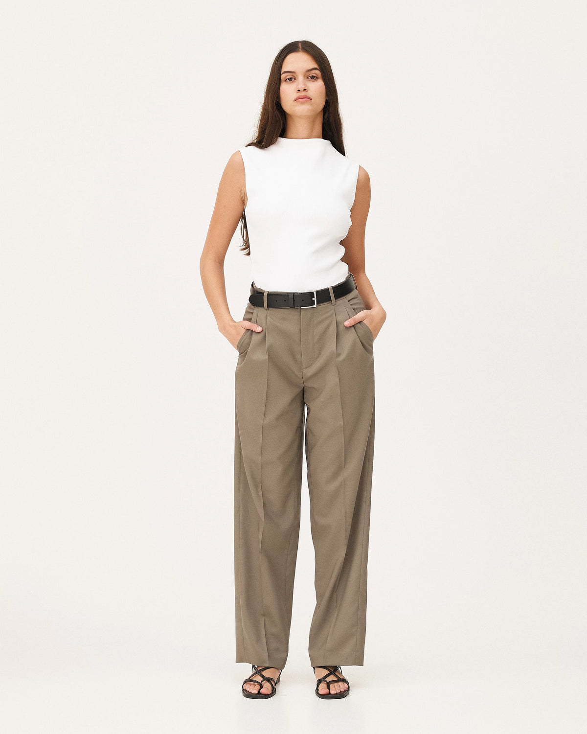 Elba Ecru, top en coton biologique NOYOCO, femme AW26 studio