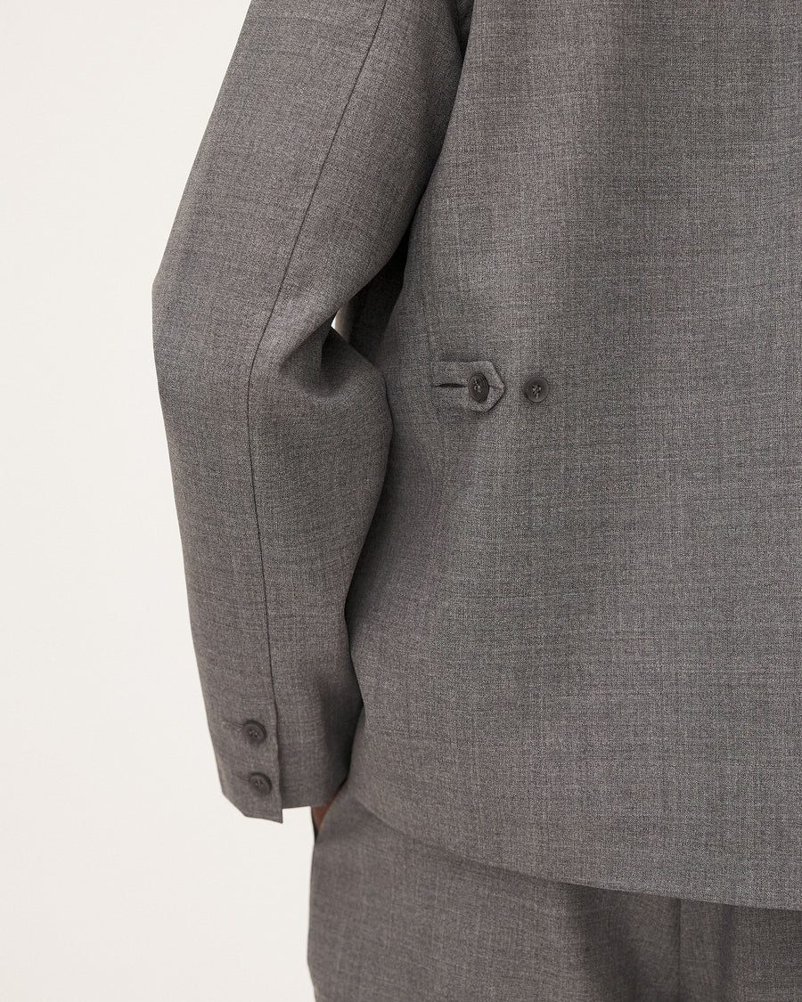 Nairo Steel Grey jacket, SS26 studio detail view
