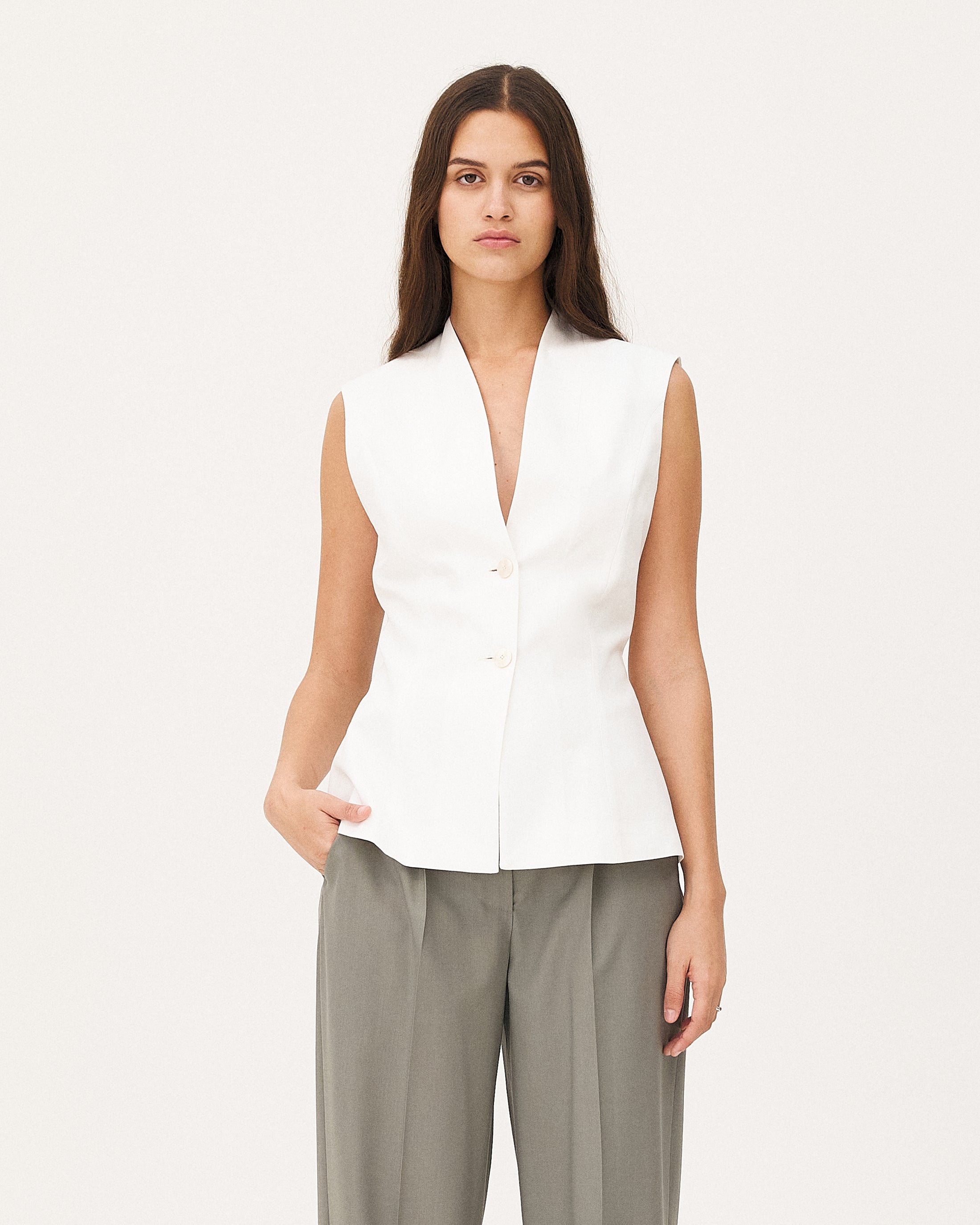 Hegra White top, SS26 womenswear studio look